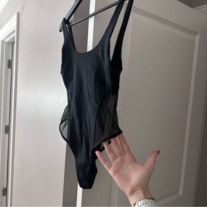 MARA HOFFMAN MESH PANEL SWIMSUIT